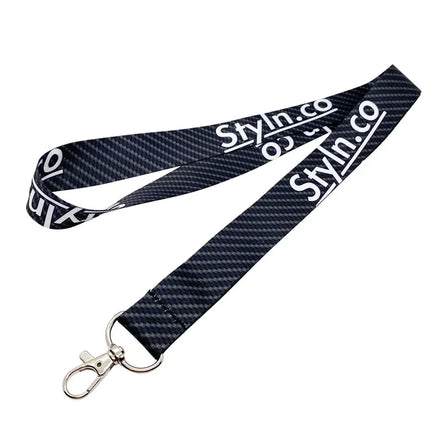 Personalized Stylish Branded logo Carbon Fiber Woven Lanyard