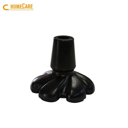 Black Rubber Special Flower Design Outdoor Assistive Cane Tip-Rehabilitation Therapy Supplies CE Certified 100lbs Load Capacity