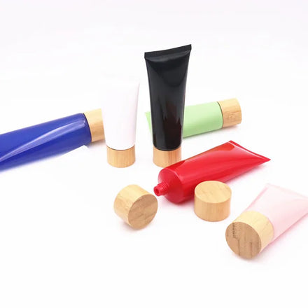 50ml 100 ml Plastic Lotion Tube Squeeze Tube Cosmetic Packaging Tube with Bamboo Lid