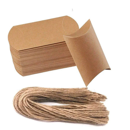 Customized Kraft Paper Pillow Box Small Gift Paper Boxes Candy Favor Boxes
