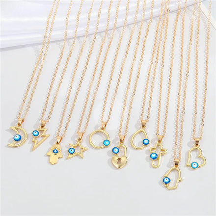 HOVANCI Fashion Quality 2021 Necklace Gold Plated Geometric 10 Steel Jewelry Necklace Evil Eyes