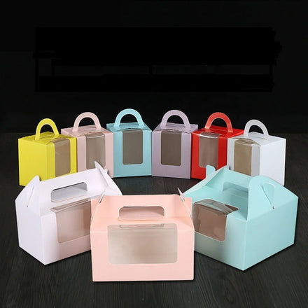 XJH Pink Cupcake Letter Holder Boxes Single Piece Cup Cake Box Muffin Cupcake Packaging Pastry Box With Window