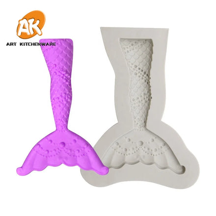 AK Mermaid Tail Silicone Mold Cake Decoration Supplies DIY Chocolate Candy Moulds Silicone Resin Molds Pastry Tool