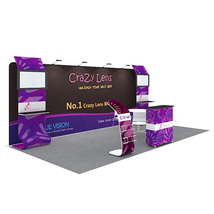 Portable Modular 10x20 Aluminum Fast Assembly Fair Backdrop Stand for Clothing Trade Show Promotion Exhibition Tradeshows Booth