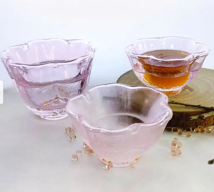 Double Wall Borosilicate Glass Blown Cup Folk Art Design 80ml Capacity