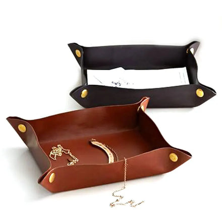 Wholesale Promotional Custom logo Debossed PU Leather Trinket Tray