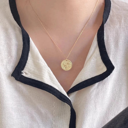 Trendy Geometric Round Lion Pendant Chain Necklace for Women Genuine 925 Sterling Silver Animal Jewelry