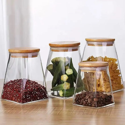 Classic Kitchen Containers Airtight French Clear Luxury Small Food Glass Storage Bottles Jars