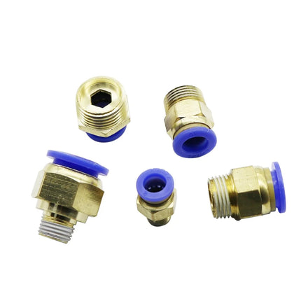 Garden Irrigation 1/8'' 1/4'' 3/8'' 1/2'' Male Thread to 6mm Straight Push in Connector Air Compressor Pneumatic Fittings