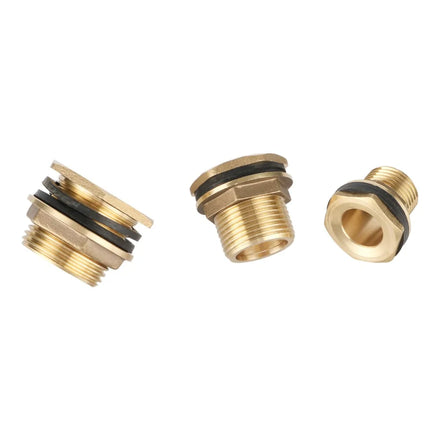 1/2 3/4 1 Inch Male Thread Brass Pipe Fittings Water Tank Connector Adapter Brass Bulkhead Fitting