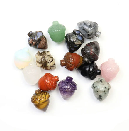 Wholesale Natural Shape Acorn Gemstone Decorative Hand Carved Healing Crystal Hazelnut Stone for Home Decoration Gift