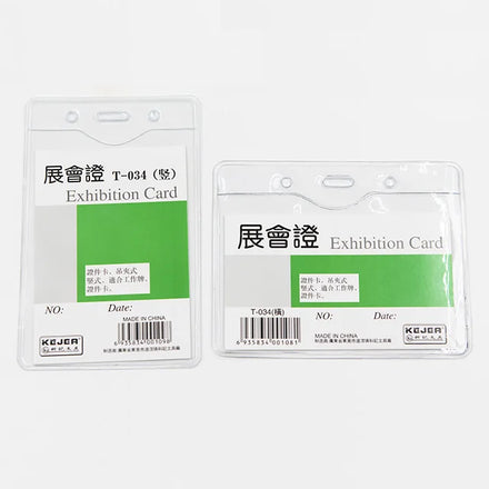 Promotion Custom PVC Clear Worker Name Card Protector 4x3 Card Sleeve Personalized Business Card Holder