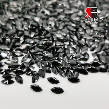 Baifu Marquise Black Cubic Zirconia 3A Quality Wholesale Loose Gems Baifu Men's Unisex Jewelry Stone