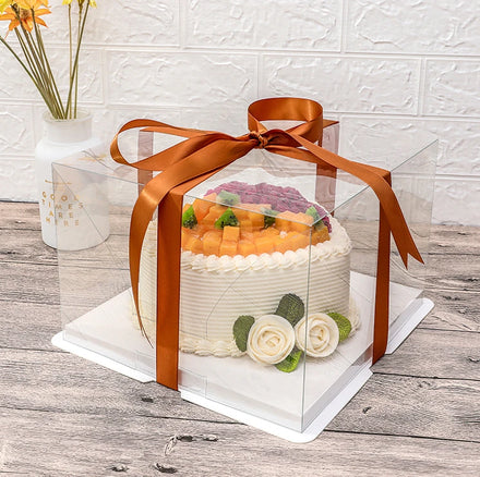 OEM ODM Transparent Plastic Three Layers Square Cake Mousse Birthday Gift Box
