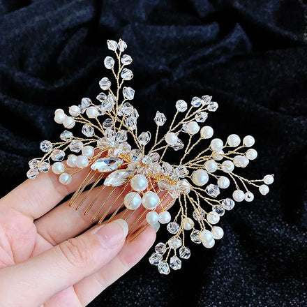 Hot Sale Golden Rhinestone Hair Comb Wedding Dress Accessories Insert Comb Disc Hair Bridal Jewelry