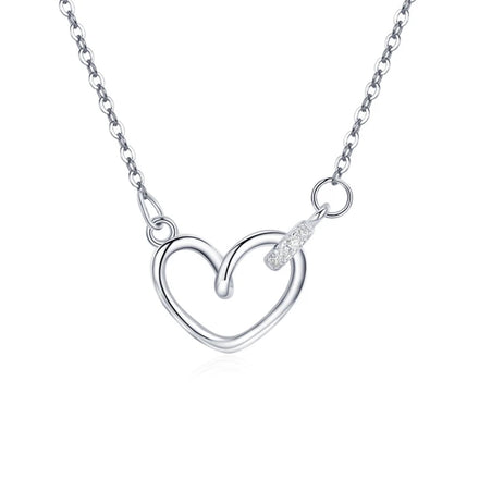 Hollow Women Pendant Love Heart Shape Pendant 925 Sterling Silver White Gold Heart Necklaces