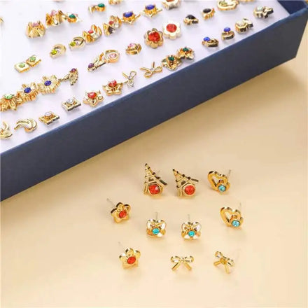 Plastic Stud Earrings 2021 Earrings Gold Silver Colorful Zircon Rhinestone Resin Stud Earrings