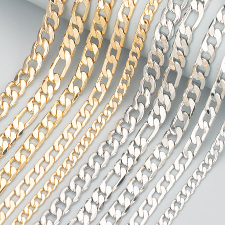 C159 1m/lot Jewelry Accessories Chain Pass REACH Nickel Free 18k Gold Rhodium Plated Copper Bag Packaging DIY Bracelet Necklace