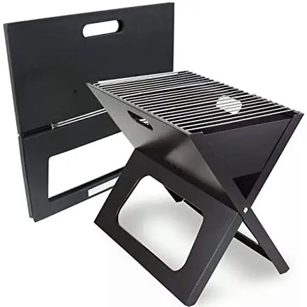 YUEYOU Folding Collapsible Portable Charcoal Barbeque Grill for 3-5 People with Flame Safety Touch Control Steel Construction