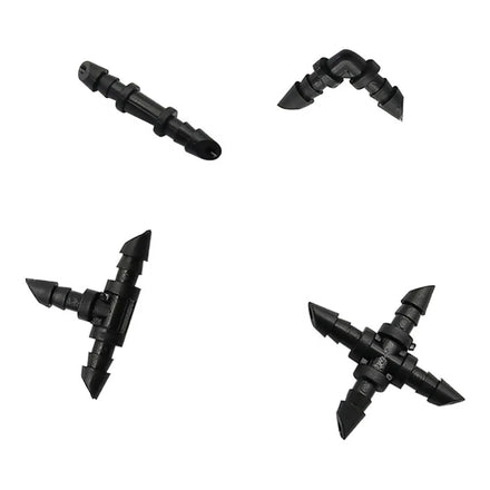 Hose Oblique Head Connectors Barbed Straight Elbow Cross Tee Connector Micro Irrigation Connection Fittings