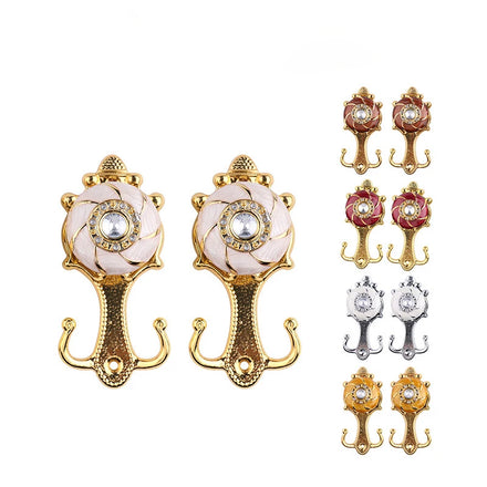 European Style Luxury Crystal Curtain Wall Holdback Decorative Wall Tieback Hooks