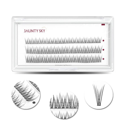 Jaunty Sky Volume Fishtail Lash Fan Cluster Eyelashes Full Strip Lashes Color DIY Eyelashes Extension Kits
