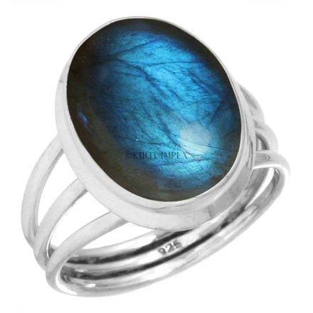 Unique Designs Silver Overlay Constellation Shape Labradorite Lab Created Alloy High Quality Boho Vintage Women's Gemstone Rings