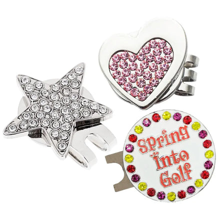 Custom Stamped Metal Soft Enamel Rhinestone Golf Ball Markers
