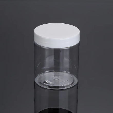 White Lid Dryfruit Pet Jar 8 oz 12 oz 32 oz 100 Gram Wide Mouth Plastic for Sugar Canned Food Snack Candy Cookie Chocolate Food