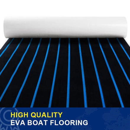 XYF Blue Over Black Grooved EVA Foam Sheet Modern Faux Teak Decking Outdoor Fishing Boat Engineered Flooring Brushed Technics