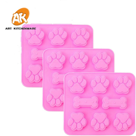 AK 6-Cavity Cute Cat's Claw Silicone Mould for Cake Chocolate Soap and Animal Cookies OPP Bag Packing