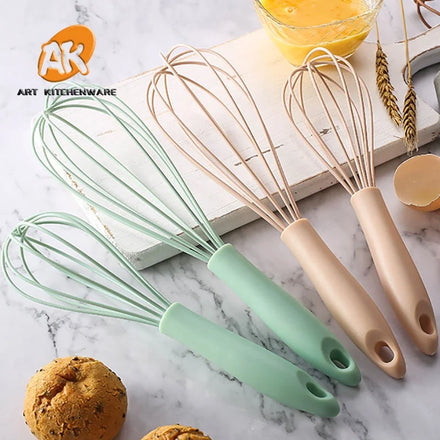 AK Manual Egg Beater with Silicone Handle Whisk Cooking Utensils Egg Cream Mixing Mixer Tools Kitchen Accessories Silicone
