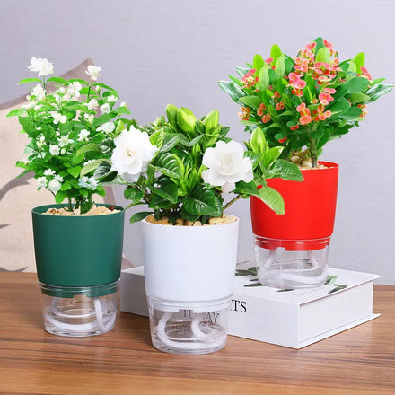 2024 Small Garden Indoor Nursery Black Transparent Rose Artificial Mini Plastic Holder Plant Pots Flower