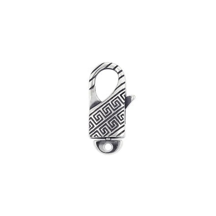Boho Style Oxidized Plated 925 Sterling Silver Swivel Lobster Clasp With Geometric Pattern for Bracelet Necklace Chain