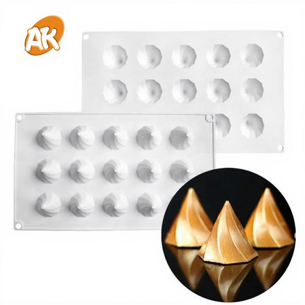 AK Hot 15 Cavity Small Peak Mousse Chocolate Molds Cake Pastry Tools Silicon Moulds for Bakery Mousse Cake Molds