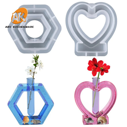 AK Creative Test Tube Vase Resin Silicone Mold DIY Handmade Home Decor Plant Incubator Cement Epoxy Resin Molds with Test Tubes