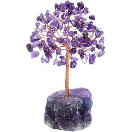 Natural Amethyst Crystal Tree Healing Feng Shui Gemstones and Tumbled Stones for Gift Use