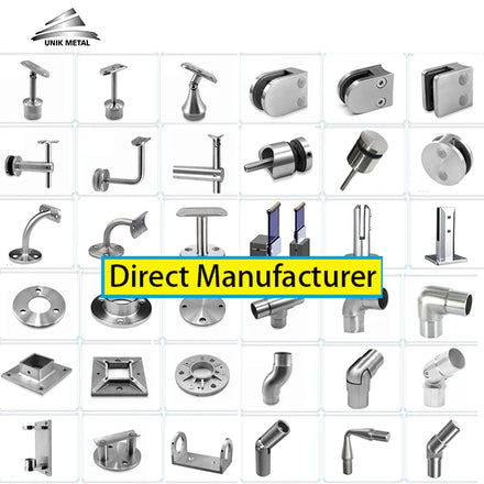 UNIK HB02 Modern Luxury Stainless Steel 304/316 Mirror/Satin Finish Glass Stair Railing Kits Handrail Support Panels ISO9001 5+