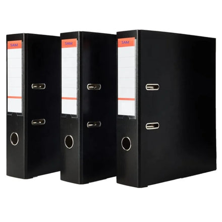 A4 Extra Strong Black Lever Arch Files Plastic on Board Folder Document Storage