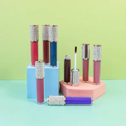 Luxury Diamond Top Custom Lip Stick Nude Waterproof Matte Liquid Lipstick Private Label Lipgloss
