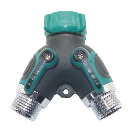 Garden Hose Connector 2 Way Water Hose Splitter 3/4 Inch Male Thread Faucet Y Shape Valve Pipe Fittings Coupling