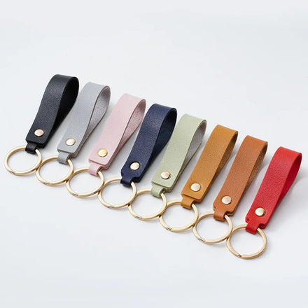 2025 Fashion PU Leather Keychain Business Gift Metal Key Chain Men Leather Key Chain Custom Creative Metal Keychain