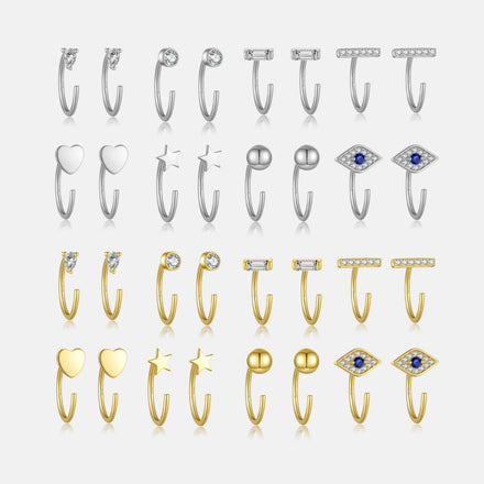 FUAMAY London Gold & Rhodium Plated Bohemian Zircon Heart Hoop CC Luxury Jewelry Dewdrop Huggie Earrings Party Gift