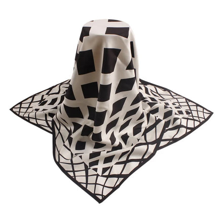 As Video Designer Scarf 100% Silk Scarfs 90x90 Black White Square Silk Scarf for Women Uk Designer