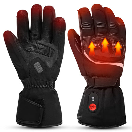 Motorcycle Heated Gloves Full Goat Skin Battery Electric Winter Black Motor Outdoor Sporting Gloves S28C