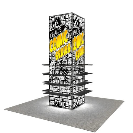 Custom 10ft Portable LED Backlit Aluminum Exhibition Display Stands New Design Tradeshow Fabric Pillars Trade Show Equipment