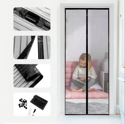 Summer Magnetised Mesh Bug Free Door Curtain Easy to Install Magnetic Gauze Mosquito-proof Curtain