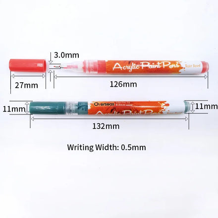 Flysea AMK5 - 12/28 Colours Water Based Odourless 0.5mm 0.7mm extra Fine Tip Acrylic Graffiti Paint Marker Pens for Art