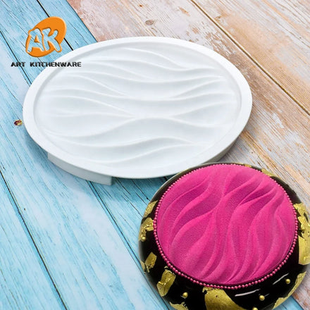 AK Round Wave Mousse Molds Cake Bakeware Decorations Pastry Tools Baking Moulds for Bakery Silicone Cake Mousse Molds