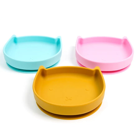 Best Seller Silicone Suction Plates for Babies and Toddlers 100% Food Grade Silicone Cat Shape Plate for Wholesale